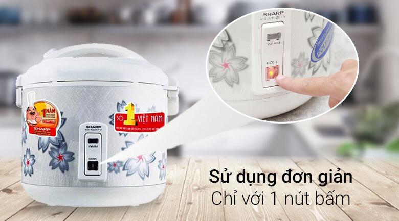 Nồi cơm điện Sharp 1.8 lít KS-N182ETV Nồi cơm điện Sharp 1.8 lít KS-N182ETV