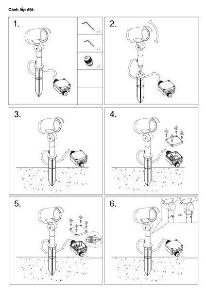 Đèn Sân Vườn LED 7W màu xám Panasonic NGL8453 Ánh Sáng Vàng (Sao chép) (Sao chép)