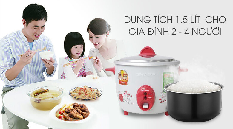 Nồi cơm điện Sharp 1.5 lít KSH-D15V Nồi cơm điện Sharp 1.5 lít KSH-D15V