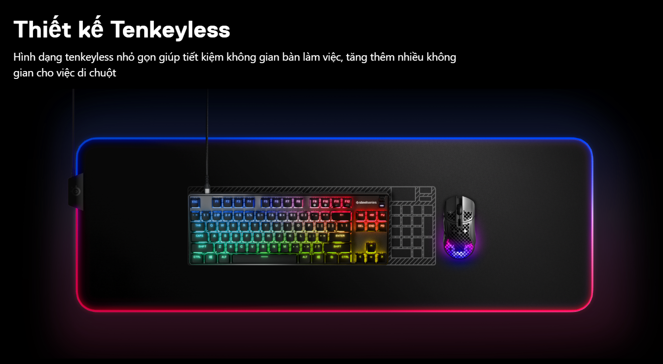 Bàn phím có dây Steelseries Apex 9 TKL US 64847 - Swappable Switch 3