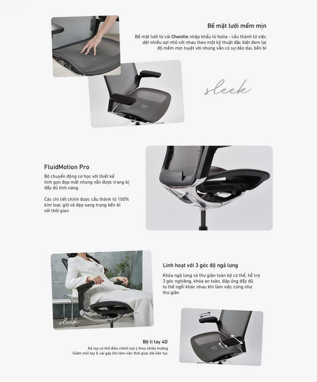 Ghế công thái học HyperWork Sleek