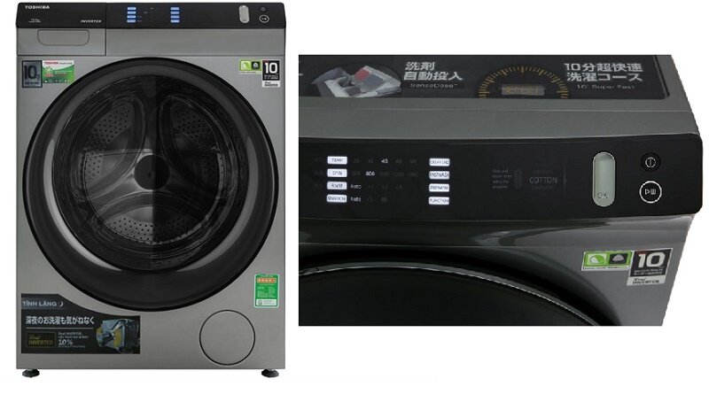Máy giặt Toshiba lồng ngang Inverter 10,5 kg TW-BH115W4V