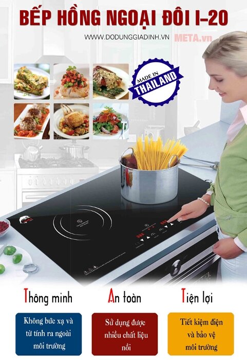 Bếp đôi điện từ hồng ngoại Iruka I-20