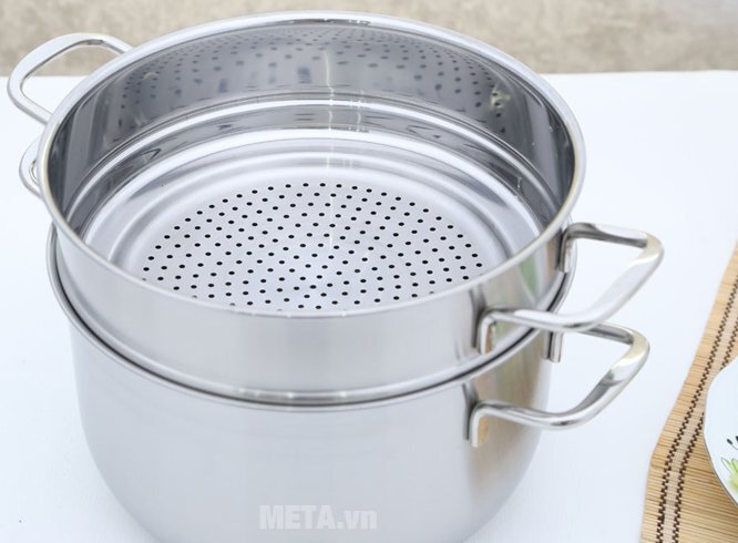 Bộ nồi 5 chiếc - 3 đáy nắp inox Fivestar FS08C