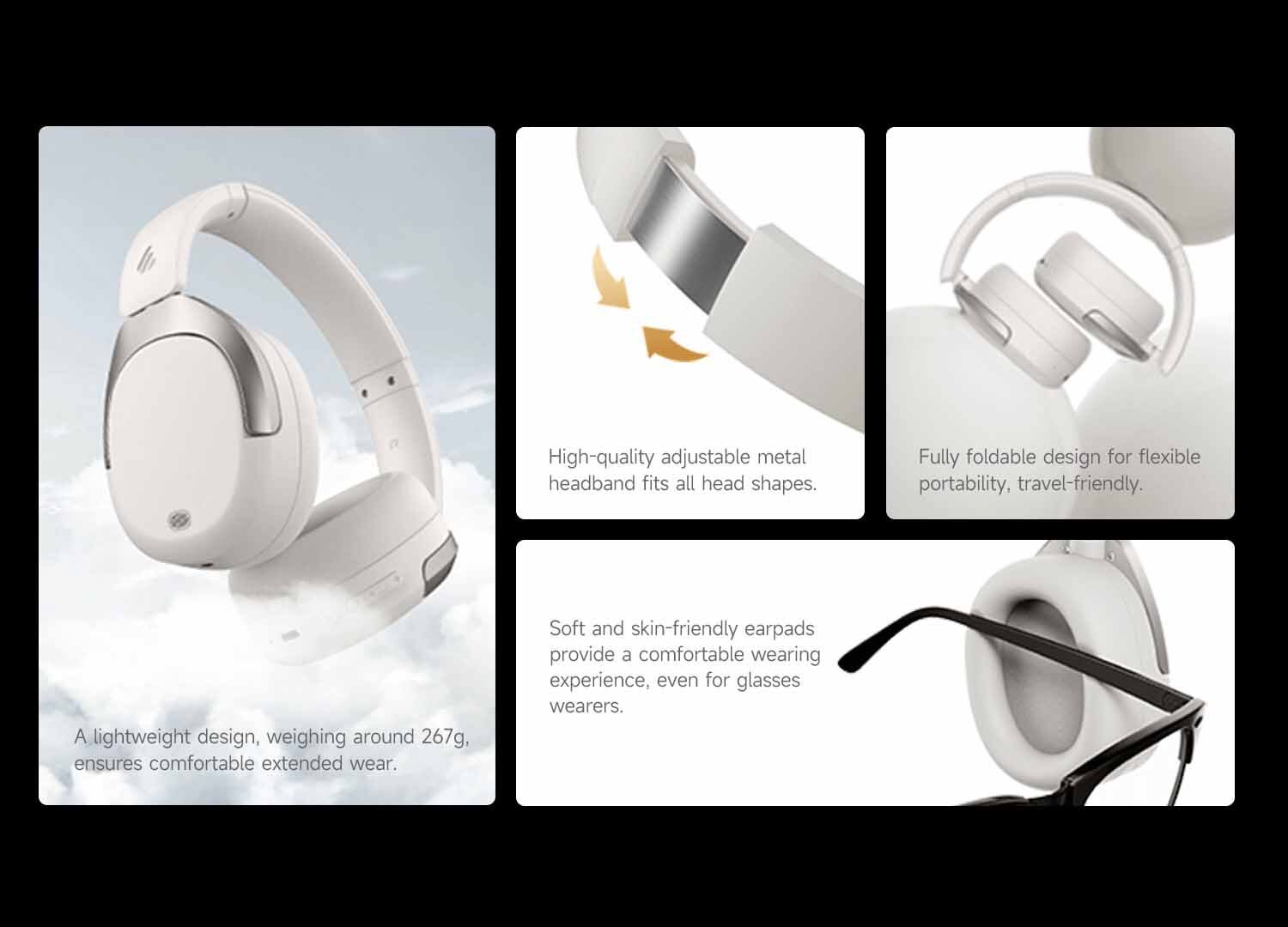 Tai nghe Bluetooth chụp tai Edifier W830NB - Màu Đen 6