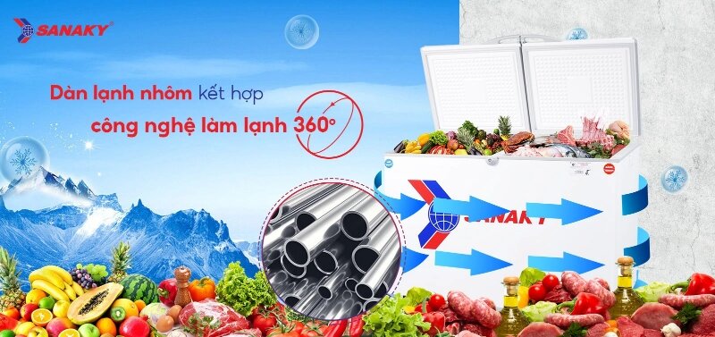 Tủ đông Sanaky 2 ngăn 220 lít VH-285W2 