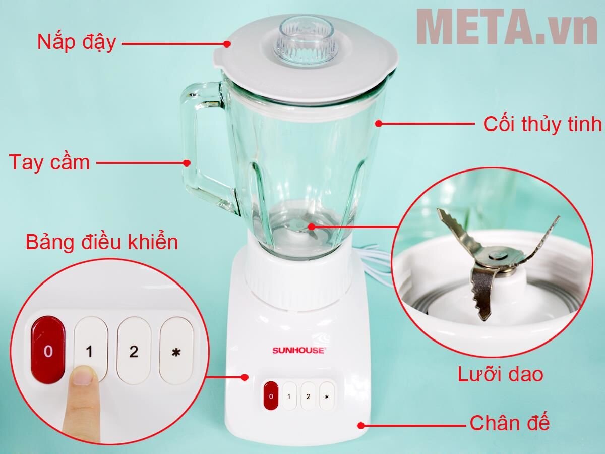 Máy xay sinh tố 3 cối Sunhouse SHD5580