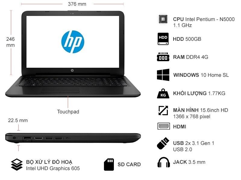 Laptop HP 15-da0047TU 4ME62PA Win10