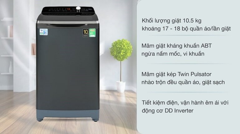 Máy giặt Aqua Inverter 10.5 kg AQW-DR105FT