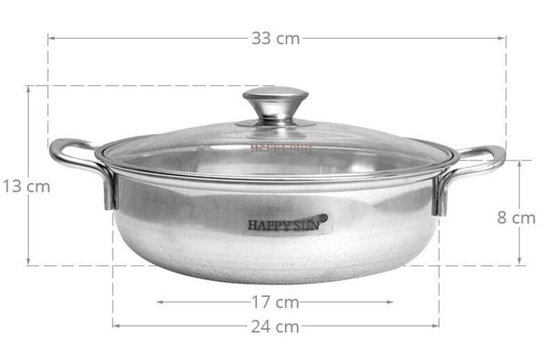 Nồi lẩu inox đáy từ 24 cm Happy Sun L24-HS Nồi lẩu inox đáy từ 24 cm Happy Sun L24-HS