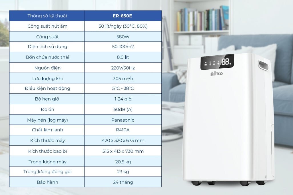 Máy hút ẩm công nghiệp Airko ER-650E