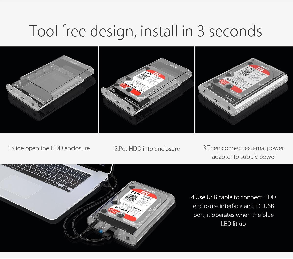 Box ổ cứng 3.5'' Orico 3139U3 SSD HDD Sata 3 USB 3.0-3
