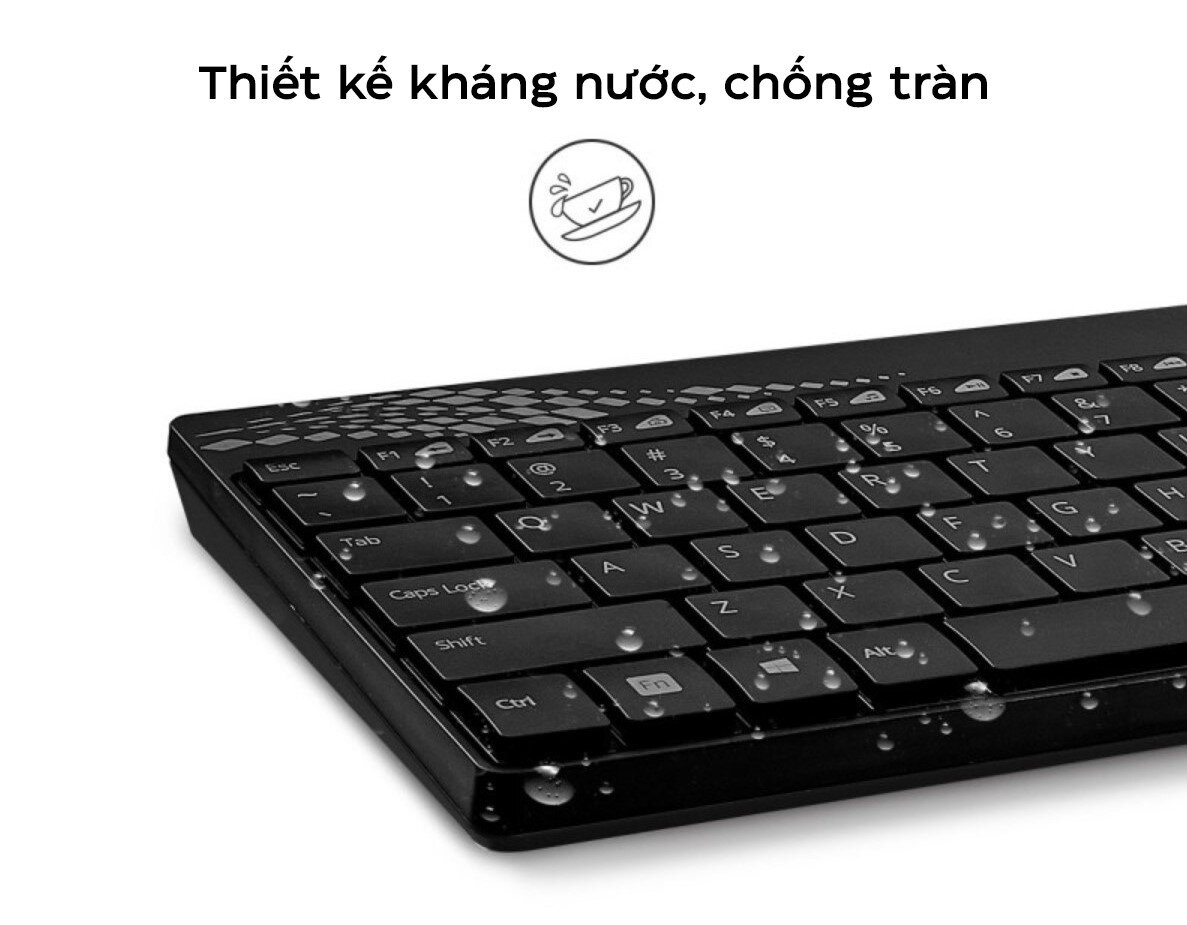 Bộ Bàn phím chuột không dây Rapoo 8000S đen (USB)