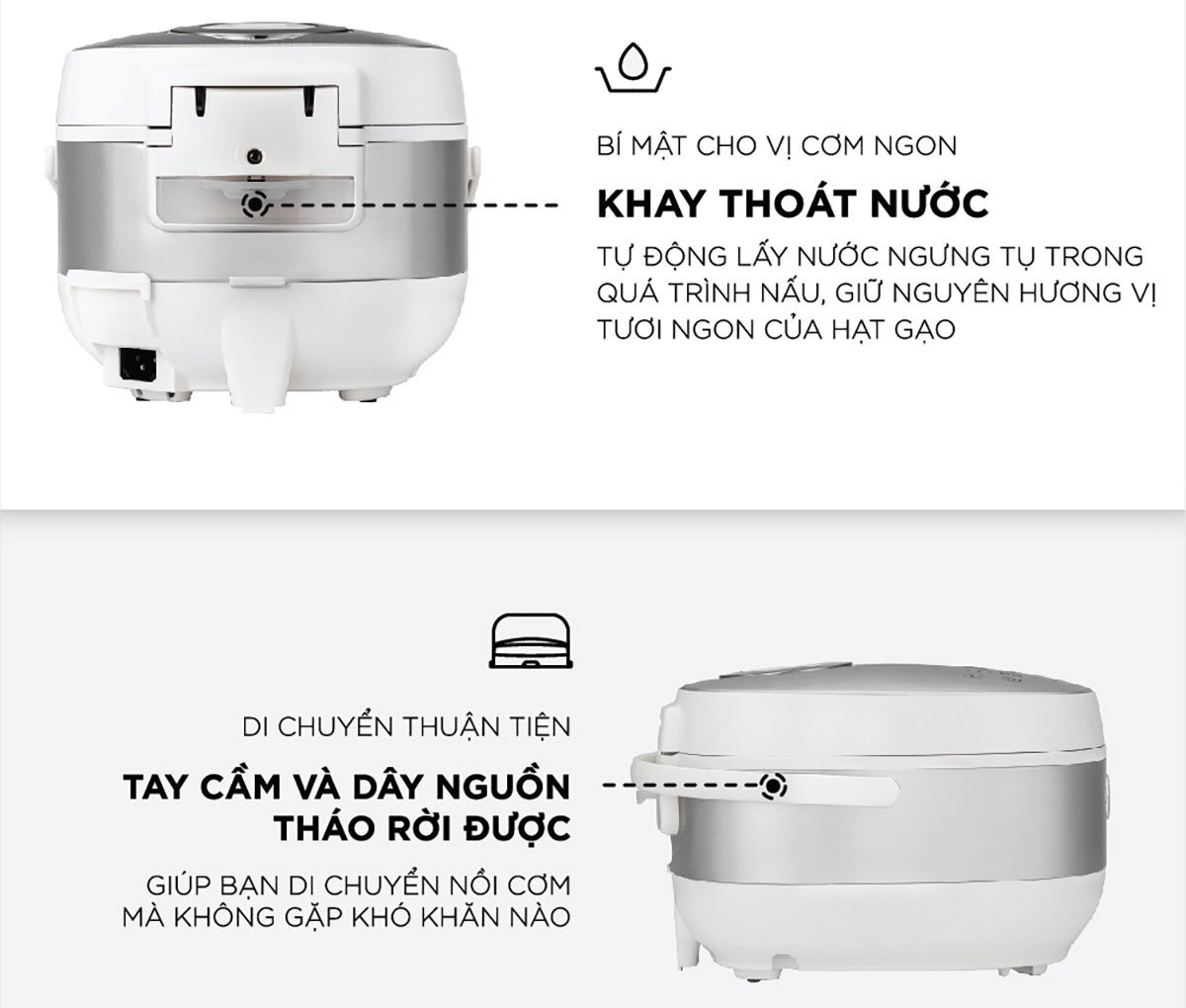 Khay hứng nước thừa Nồi cơm điện tử mini