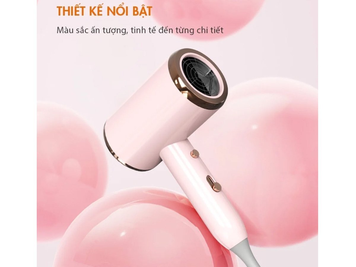 Gaabor GHD-N1000D sở hữu thiết kế nhỏ gọn với màu hồng pastel