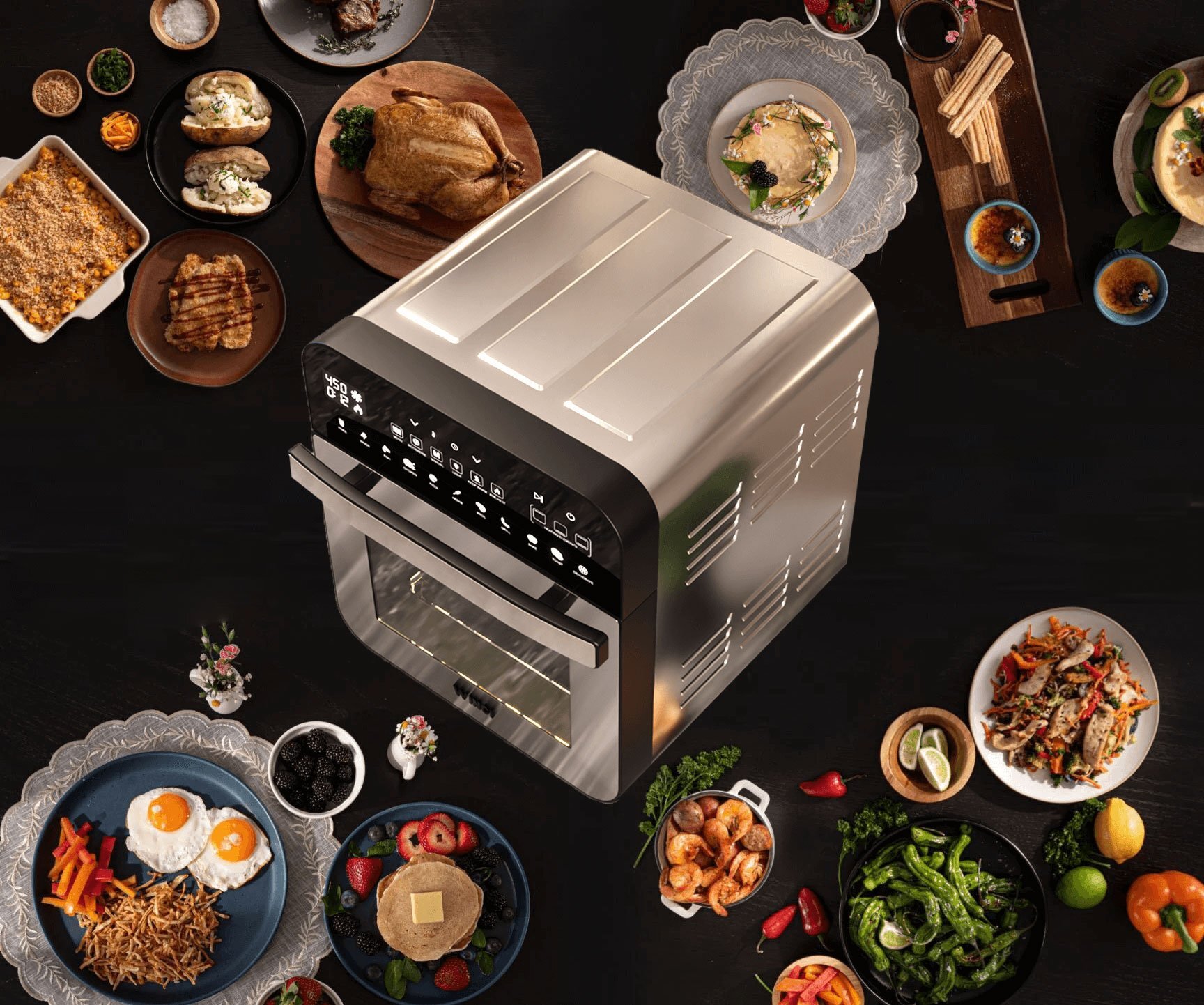 Lò chiên không dầu có mức nhiệt tối đa 220 độ C Lò chiên không dầu