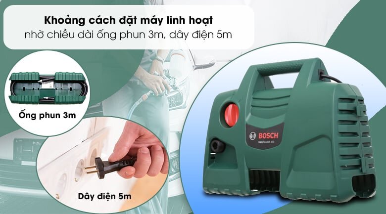 Dây phun áp lực dài 3m của máy rửa xe gia đình Bosch AQT 100 LL