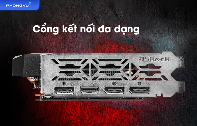 Card màn hình ASROCK RX 6600 XT | Cổng kết nối đa dạng