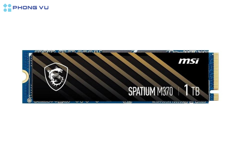 Ổ cứng SSD MSI SPATIUM M370 với màu sắc đen xanh nổi bật