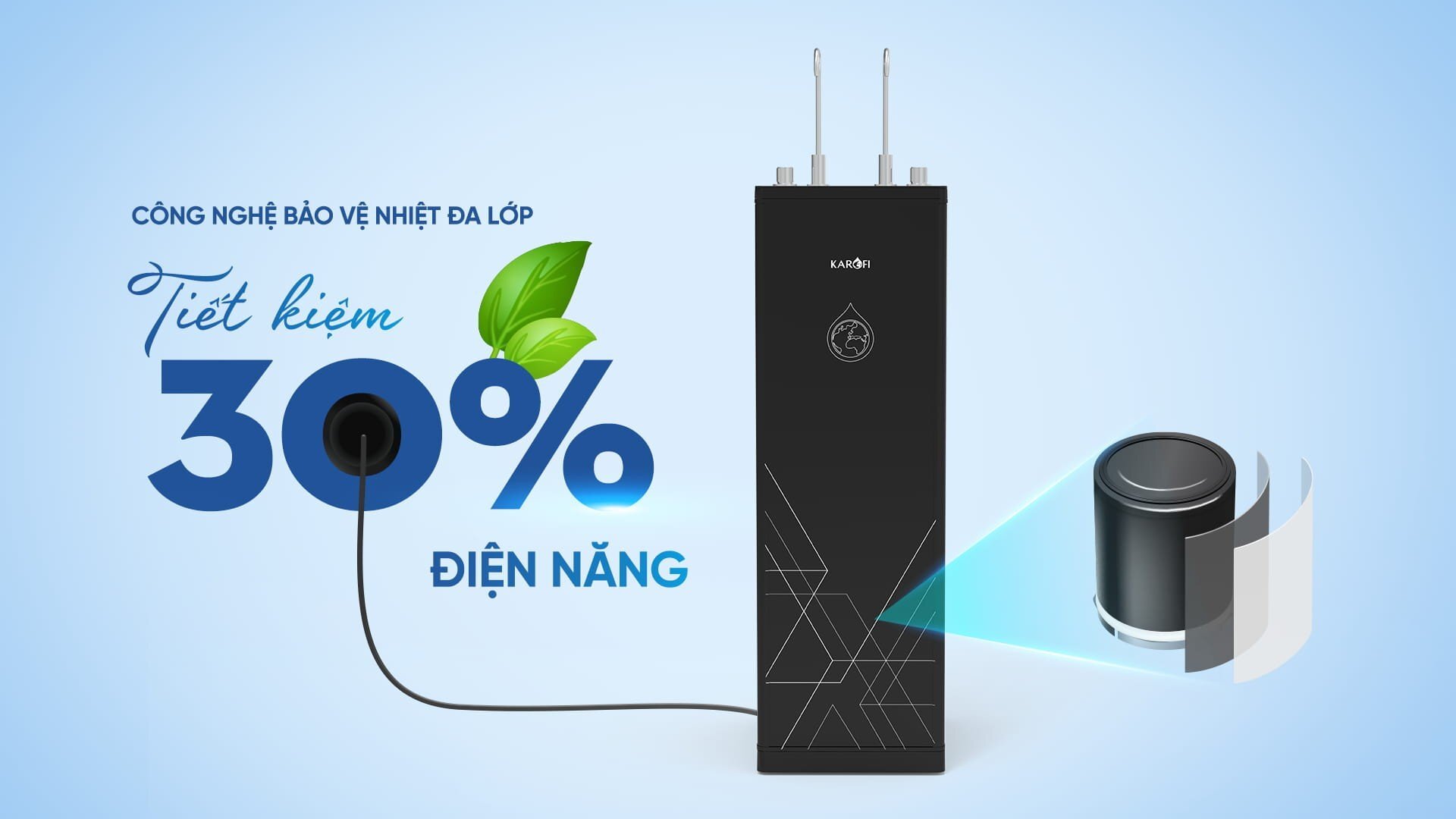Máy lọc nước nóng nguội Karofi KAH-D10 Máy lọc nước nóng nguội Karofi KAH-D10