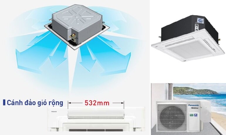 Điều hòa Panasonic Inverter 43000BTU 2 chiều S-3448PU3HB/U-43PZ3H5 có thiết kế phẳng, hiện đại 