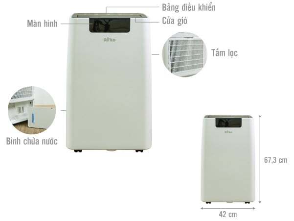 Cấu tạo Máy hút ẩm công nghiệp Airko ER-650E Máy hút ẩm công nghiệp Airko ER-650E