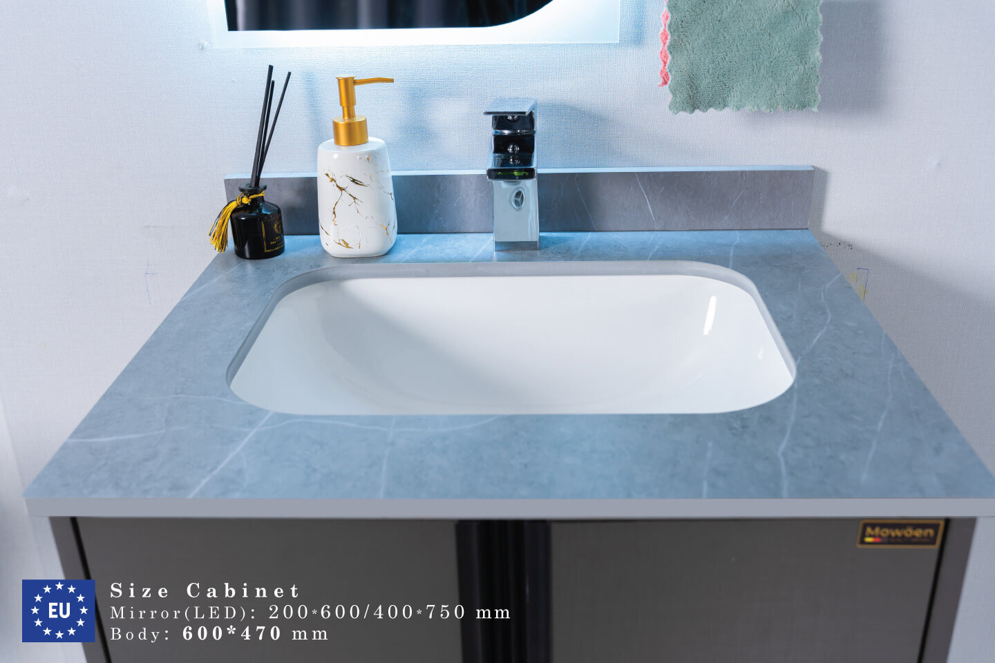 Bộ tủ chậu và gương led MOWOEN MW6602-60