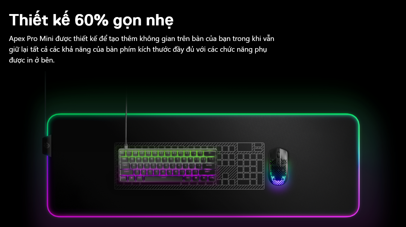 Bàn phím có dây Steelseries Apex Pro Mini US 5