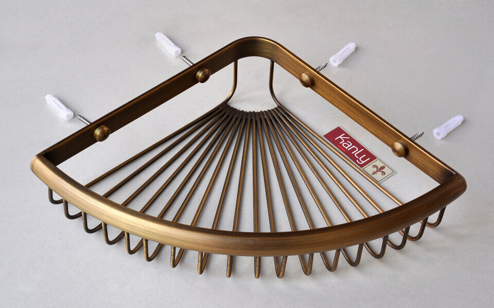 Kệ treo góc nhà tắm bằng đồng Kanly GCK28 / GCK28B