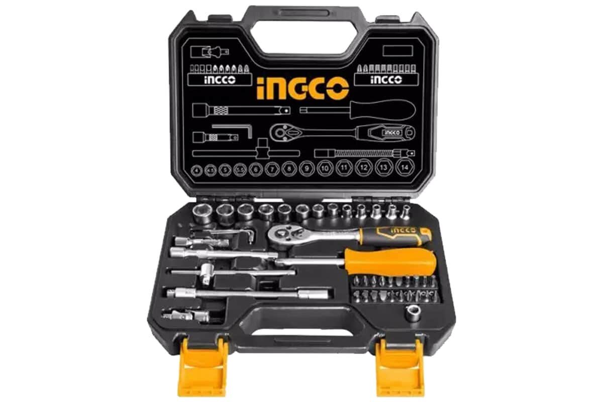 Bộ 45 đầu tuýp 1/4 in và cần 2 chiều INGCO HKTS14451