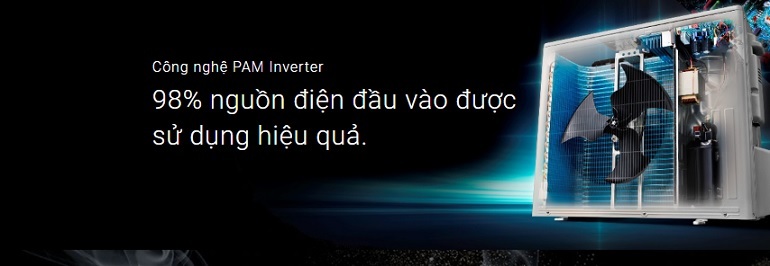 Điều hòa Mitsubishi Inverter 21000 BTU 1 chiều MSY/MUY-JW60VF gas R-32 3 Điều hòa Mitsubishi MSY/MUY-JW60VF có công nghệ PAM Inverter tiết kiệm điện