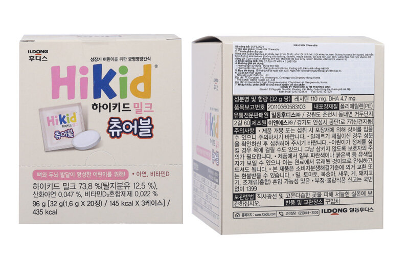 Sữa Hikid ILdong dạng kẹo viên 1 hộp 60 viên