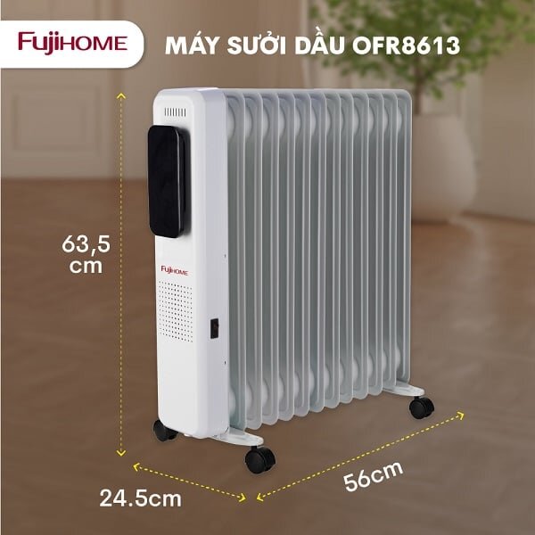 máy sưởi FujiHome OH8613 sở hữu thiết kế gọn gàng máy sưởi FujiHome OH8613 sở hữu thiết kế gọn gàng