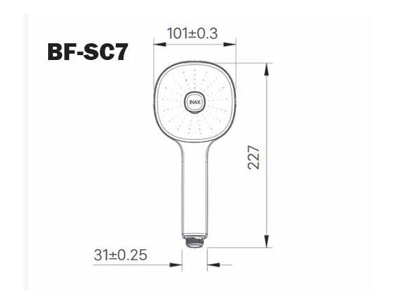 Bản vẽ kỹ thuật của vòi tay sen tắm INAX BF-SC7
