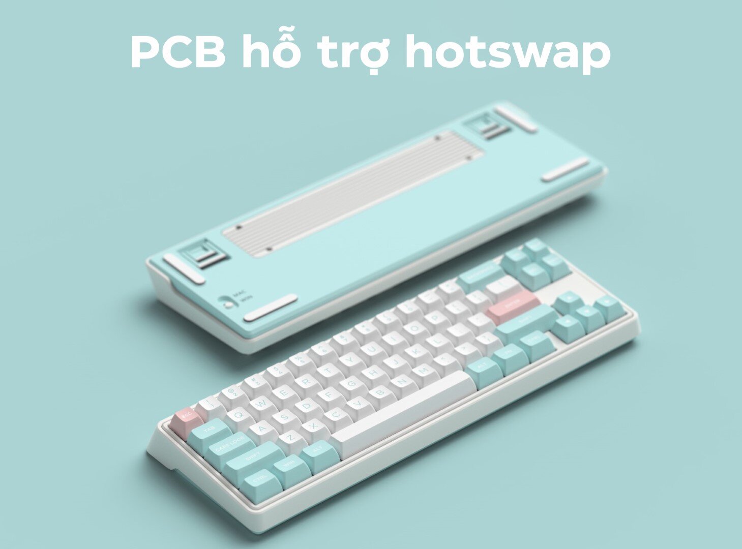 Bàn phím cơ Không dây FL-Esport CMK68 SAM Marshmallow RGB