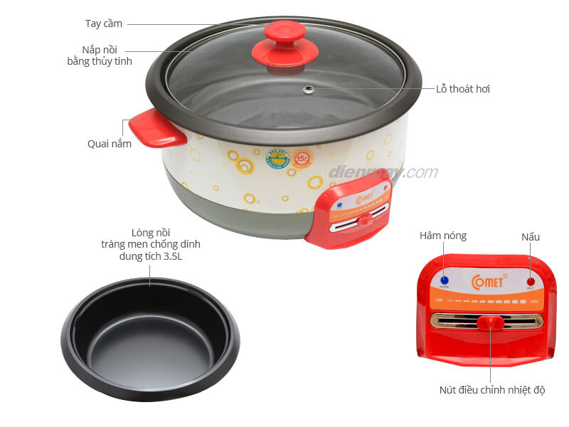 Nồi lẩu điện Comet CM7732 Nồi lẩu điện Comet CM7732