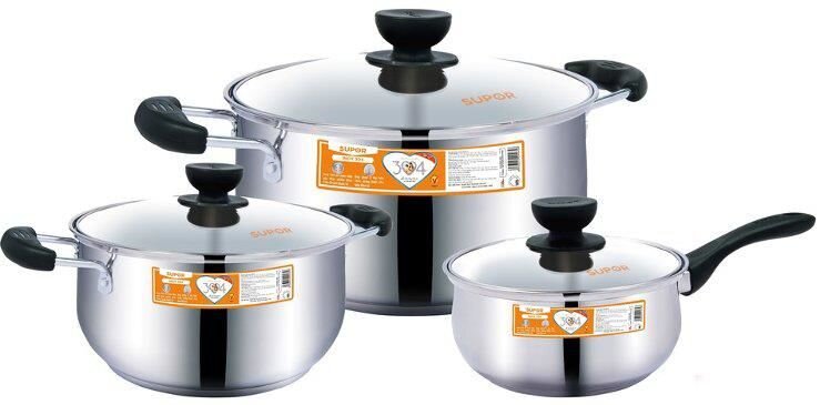 Bộ nồi canh inox 304 3 chiếc Supor S15S-T1