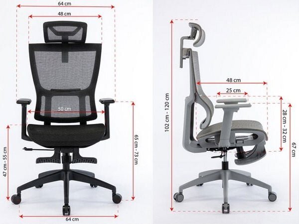 Kích thước ghế công thái học