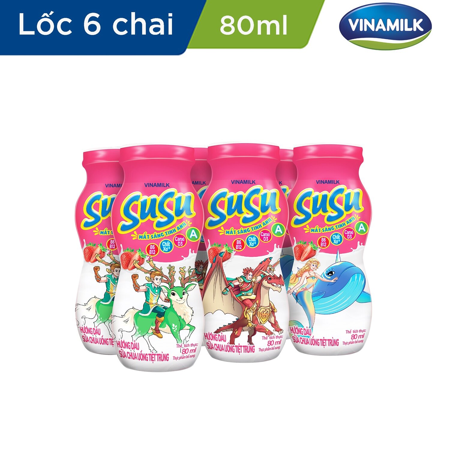 Sữa chua uống Susu hương dâu (6x80ml)