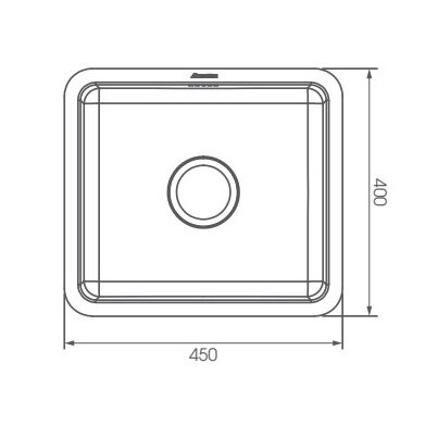 Bản vẽ kỹ thuật chậu rửa chén inox 1 hộc ATMOR AT-268A