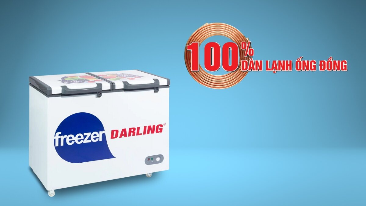 Dàn lạnh đồng giúp tủ làm lạnh nhanh, cấp đông sâu