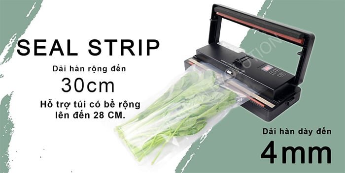 Máy hút chân không đa năng không kén túi VC-ECO có dải hàn rộng lên đến 30cm