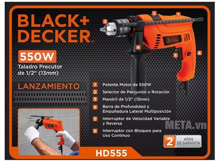 Máy khoan động lực Black