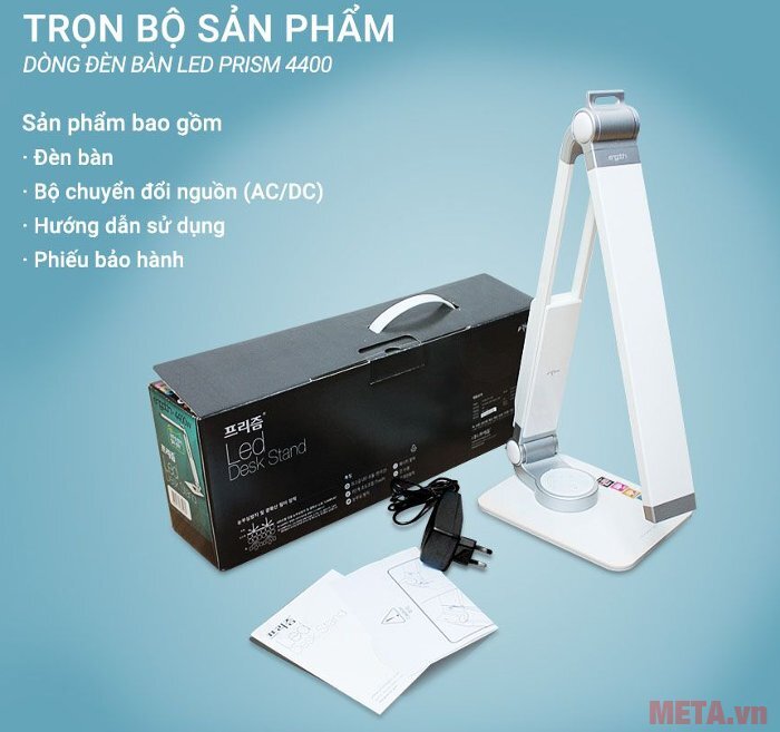 Đèn bàn Led Hàn Quốc cảm ứng Prism 4400W (Trắng)