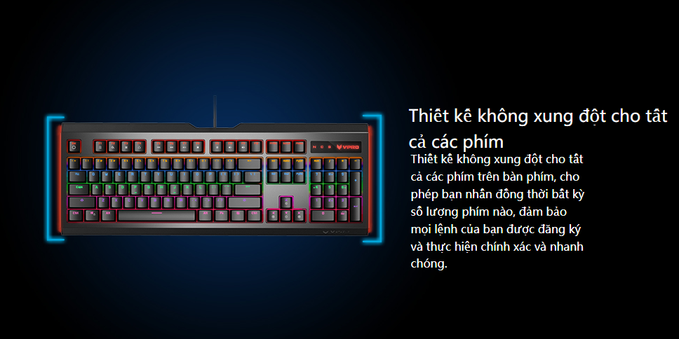 Bàn phím cơ Rapoo V500L Gaming (USB) Bàn phím cơ Rapoo V500L Gaming (USB)