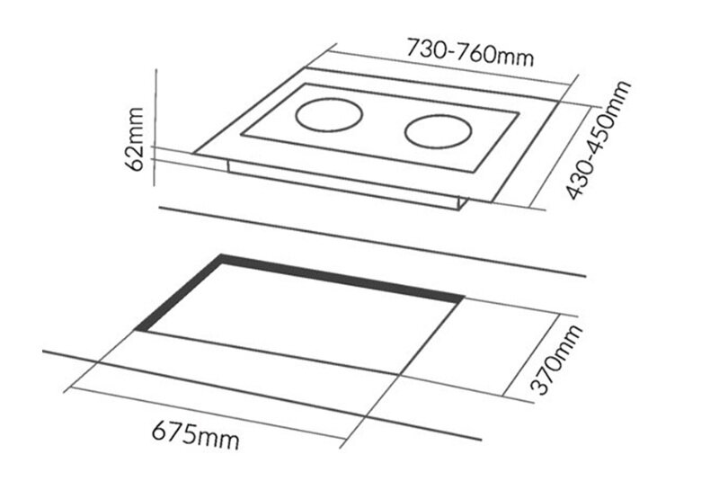 Bếp từ âm 2 vùng nấu Eurosun EU-T896G