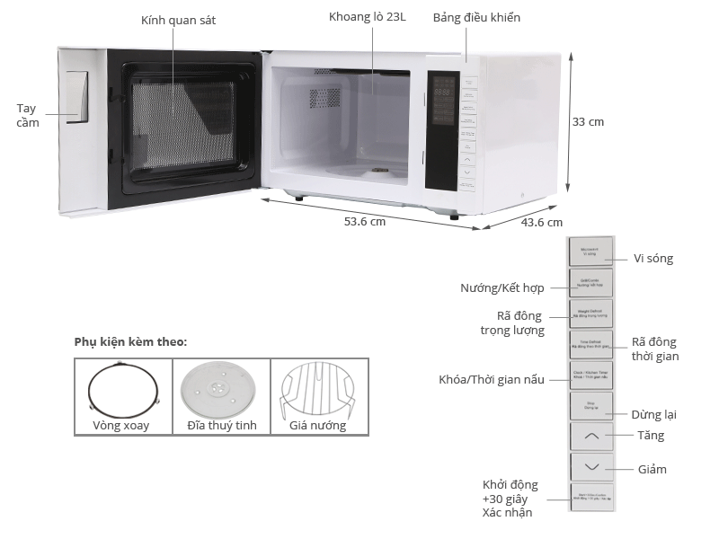Lò vi sóng SANYO EM-G3650W 23 lít Lò vi sóng SANYO EM-G3650W 23 lít
