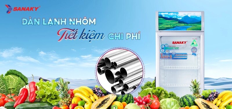 Tủ mát Sanaky Inverter 1 cánh 200 lít VH-218K3L