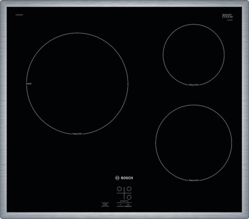 Bếp từ Bosch PUC64RAA5E được thiết kế với màu đen sang trọng