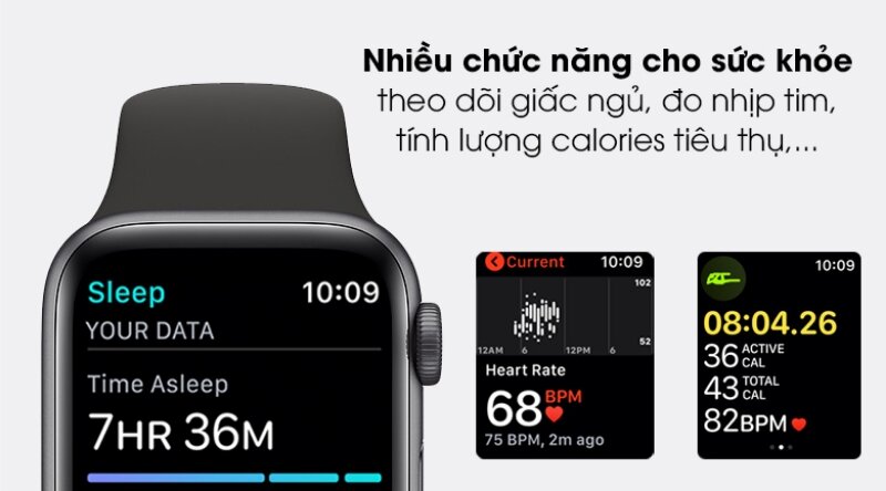 Đồng hồ thông minh Apple Watch SE LTE 40mm theo dõi sức khỏe